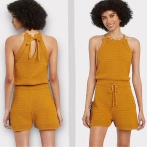 Universal Thread Mustard Knit Romper